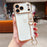 For iPhone  18 Pro / 17  Pro Case Electroplated Heart Pattern TPU Phone Back Cover with Wristband Kickstand - Ivory White - 1