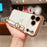 For iPhone  18 Pro / 17  Pro Case Electroplated Heart Pattern TPU Phone Back Cover with Wristband Kickstand - Ivory White - 3