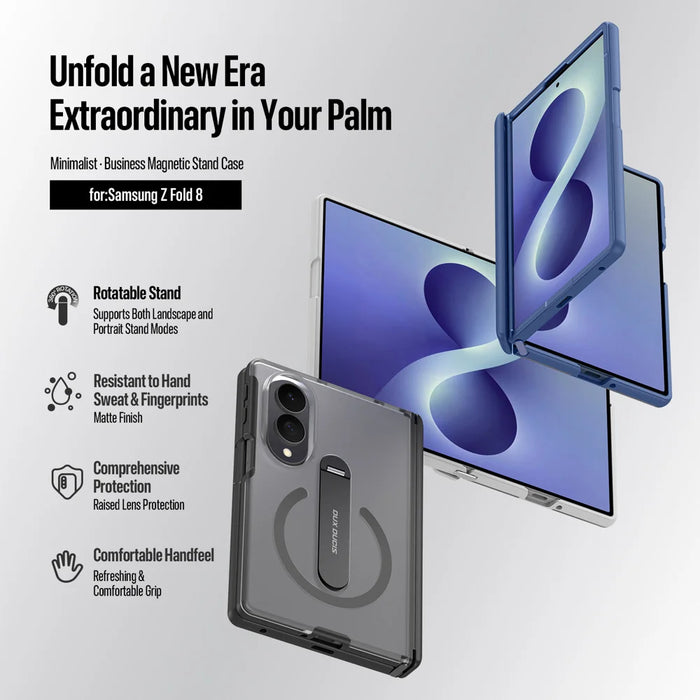 DUX DUCIS for Samsung Galaxy Z Fold8 Kind Series Magnetic Case Kickstand TPU+PC Matte Phone Cover - Black - 4