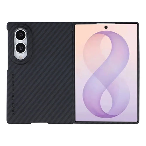 X-LEVEL For Samsung Galaxy Z Fold8 Case Carbon Fiber Texture Hard PC Phone Cover Anti Shock - Black - 1