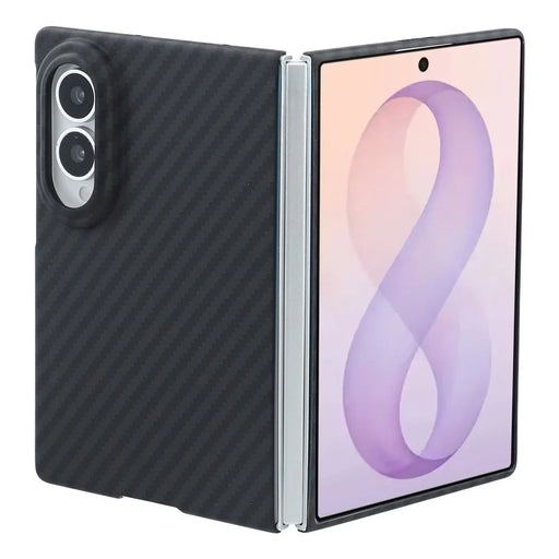 X-LEVEL For Samsung Galaxy Z Fold8 Case Carbon Fiber Texture Hard PC Phone Cover Anti Shock - Black - 2
