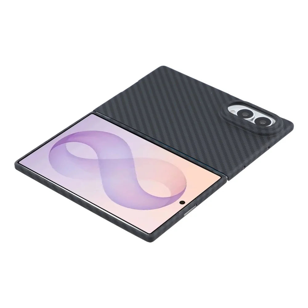 X-LEVEL For Samsung Galaxy Z Fold8 Case Carbon Fiber Texture Hard PC Phone Cover Anti Shock - Black - 3