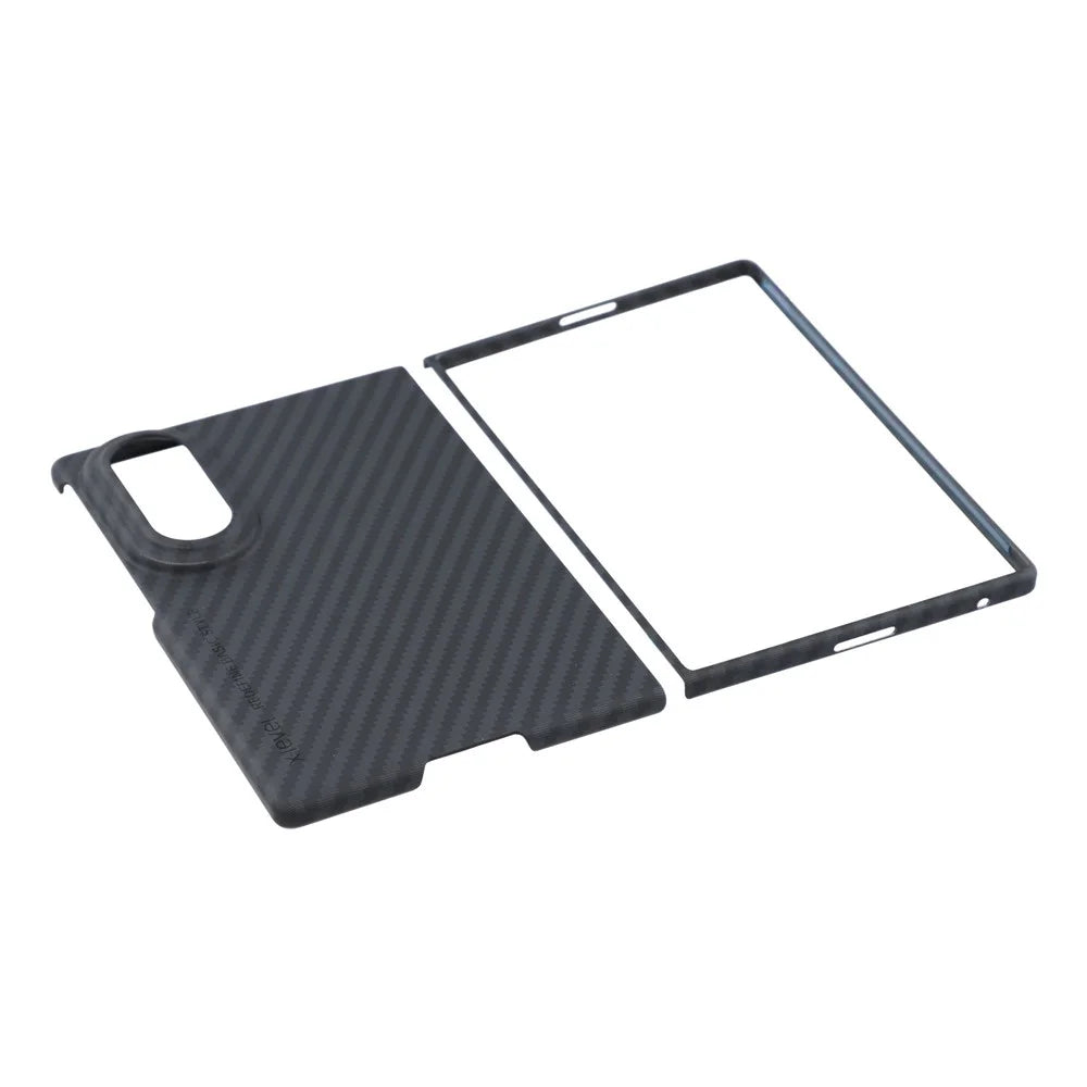 X-LEVEL For Samsung Galaxy Z Fold8 Case Carbon Fiber Texture Hard PC Phone Cover Anti Shock - Black - 5