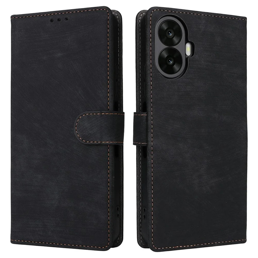 Wallet Case for TCL K70 Nxtpaper 5G RFID Blocking PU Leather Phone Cover Stand with Strap - Black - 1