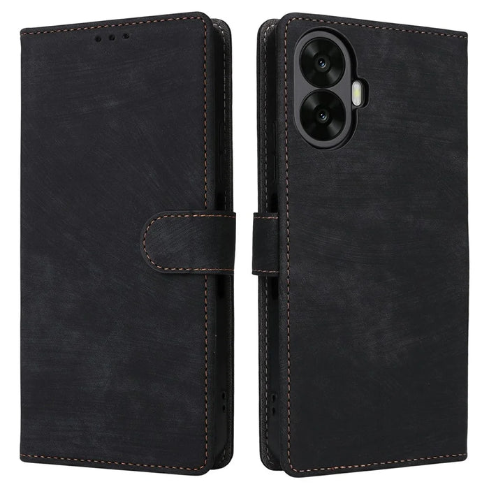 Wallet Case for TCL K70 Nxtpaper 5G RFID Blocking PU Leather Phone Cover Stand with Strap - Black - 1