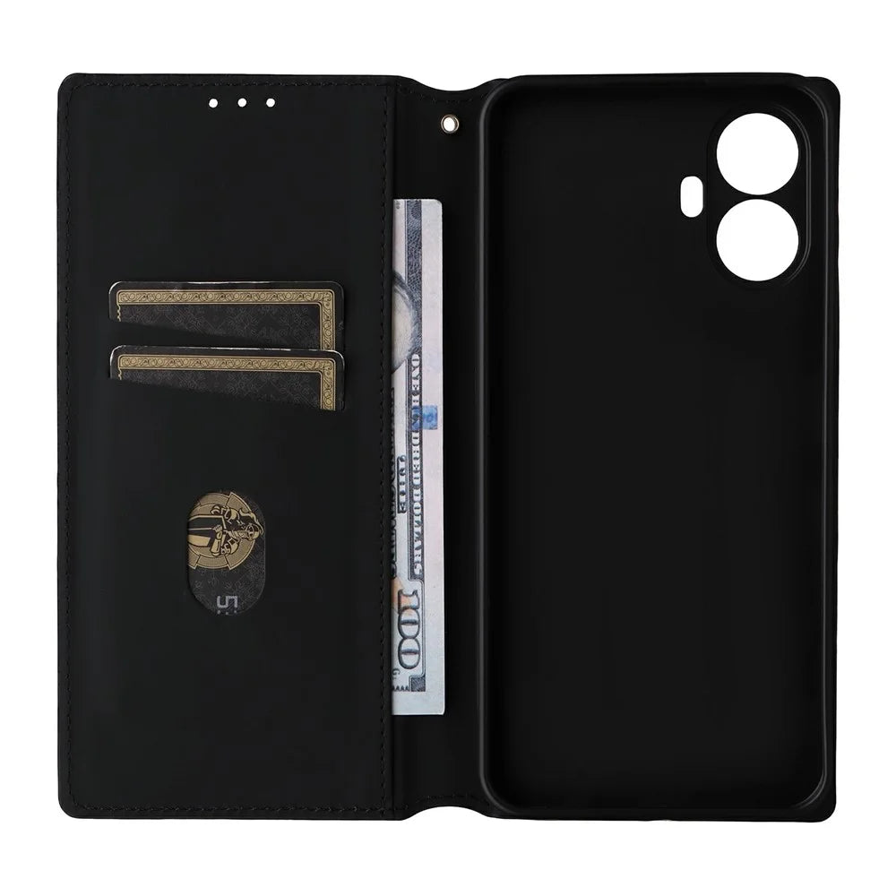 For TCL K70 Nxtpaper 5G Case Wallet Rhombus Imprinted PU Leather Phone Cover - Silver - 5