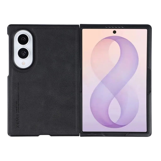 X-LEVEL Bojue-3 Series For Samsung Galaxy Z Fold8 Case Leather Coated PC + TPU Phone Back Cover - Black - 1