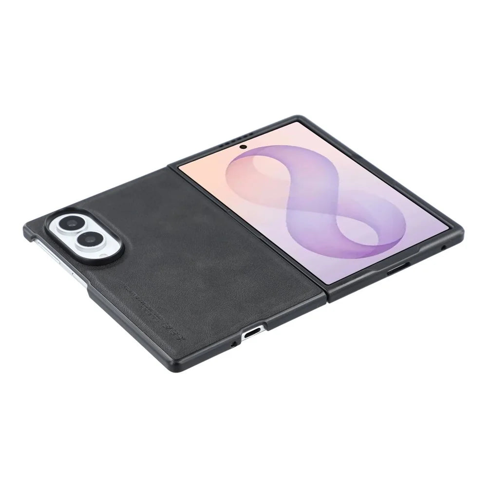 X-LEVEL Bojue-3 Series For Samsung Galaxy Z Fold8 Case Leather Coated PC + TPU Phone Back Cover - Black - 3