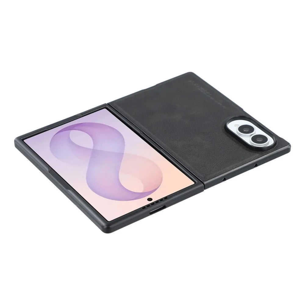 X-LEVEL Bojue-3 Series For Samsung Galaxy Z Fold8 Case Leather Coated PC + TPU Phone Back Cover - Black - 4