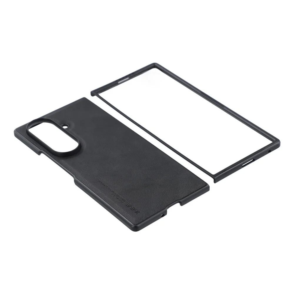 X-LEVEL Bojue-3 Series For Samsung Galaxy Z Fold8 Ultra Case Leather Coated PC + TPU Phone Back Cover - Black - 6