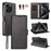 BETOPNICE 006 for iPhone 15 Pro Case RFID Blocking Wallet Stand Leather Phone Cover with Wrist Strap - Black - 1