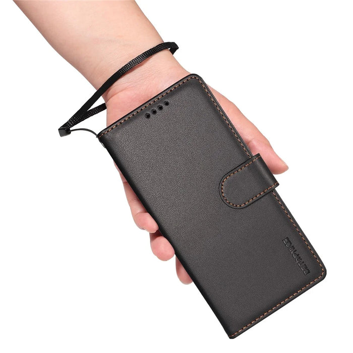 BETOPNICE 006 for iPhone 15 Pro Case RFID Blocking Wallet Stand Leather Phone Cover with Wrist Strap - Black - 5