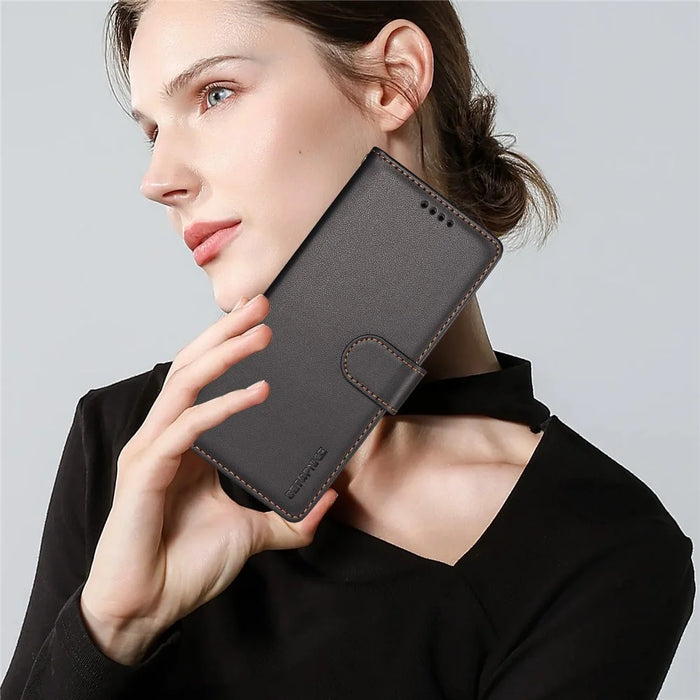 BETOPNICE 006 for iPhone 15 Pro Case RFID Blocking Wallet Stand Leather Phone Cover with Wrist Strap - Black - 7