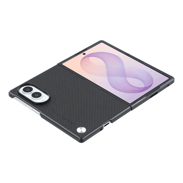 X-LEVEL For Samsung Galaxy Z Fold8 Case Carbon Fiber Texture PU Leather + PC Phone Cover - Black - 3
