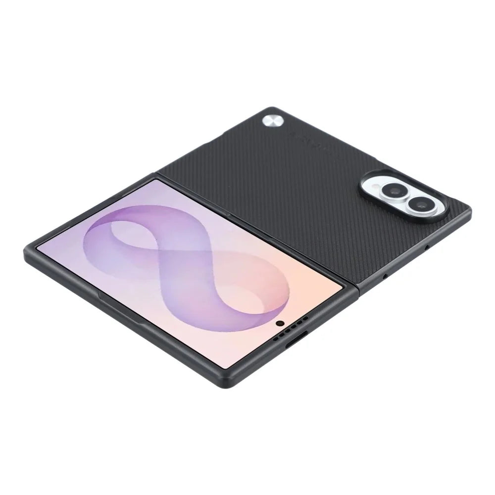 X-LEVEL For Samsung Galaxy Z Fold8 Case Carbon Fiber Texture PU Leather + PC Phone Cover - Black - 4