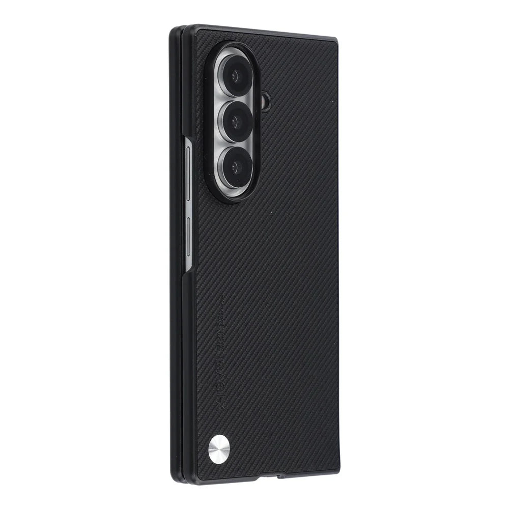 X-LEVEL For Samsung Galaxy Z Fold8 Ultra Case Carbon Fiber Texture PU Leather + PC Phone Cover - Black - 3