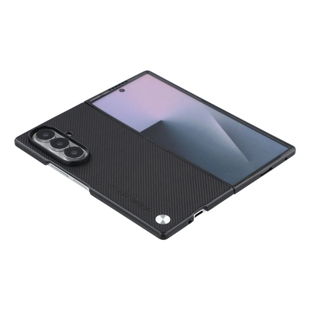 X-LEVEL For Samsung Galaxy Z Fold8 Ultra Case Carbon Fiber Texture PU Leather + PC Phone Cover - Black - 4