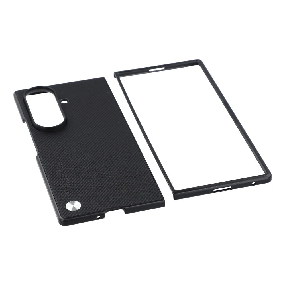 X-LEVEL For Samsung Galaxy Z Fold8 Ultra Case Carbon Fiber Texture PU Leather + PC Phone Cover - Black - 6