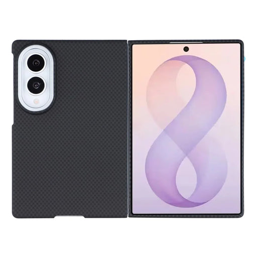 X-LEVEL For Samsung Galaxy Z Fold8 Magnetic Case Carbon Nanofiber + Metal Lens Frame Phone Cover - Black - 1