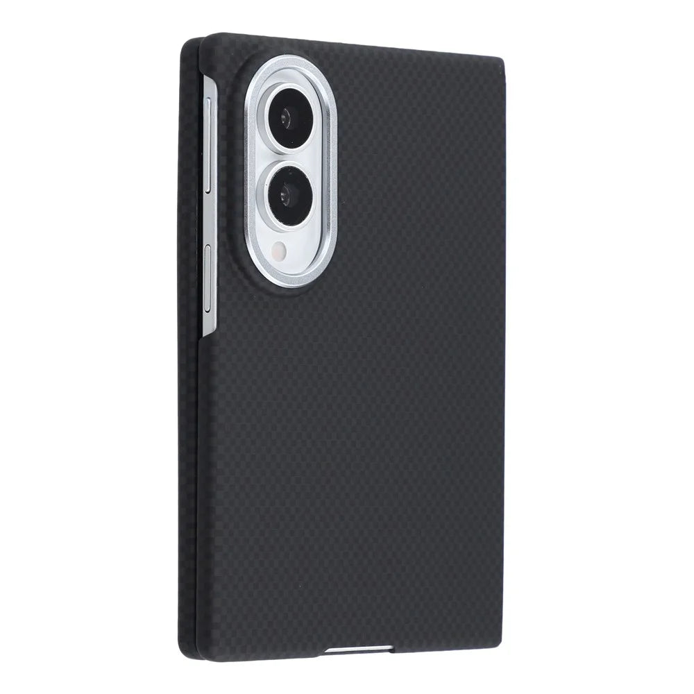 X-LEVEL For Samsung Galaxy Z Fold8 Magnetic Case Carbon Nanofiber + Metal Lens Frame Phone Cover - Black - 3