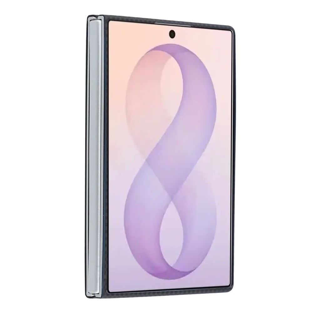 X-LEVEL For Samsung Galaxy Z Fold8 Magnetic Case Carbon Nanofiber + Metal Lens Frame Phone Cover - Black - 4