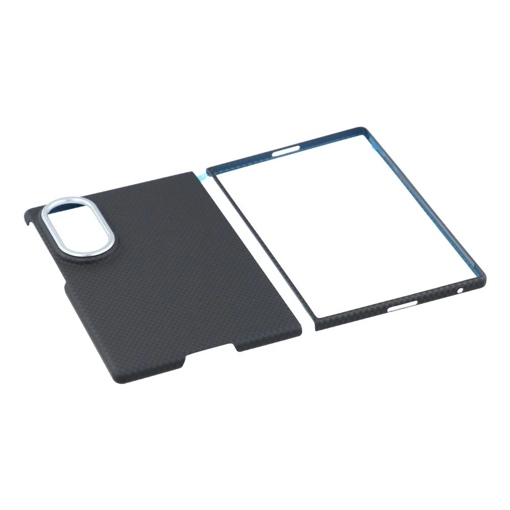 X-LEVEL For Samsung Galaxy Z Fold8 Magnetic Case Carbon Nanofiber + Metal Lens Frame Phone Cover - Black - 7
