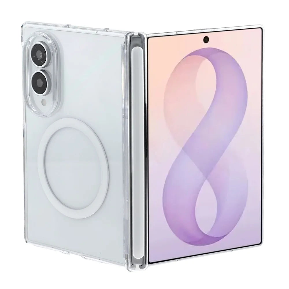 X-LEVEL for Samsung Galaxy Z Fold8 Magnetic Case Hinge Protection Crystal Clear PC Phone Cover - Transparent - 2