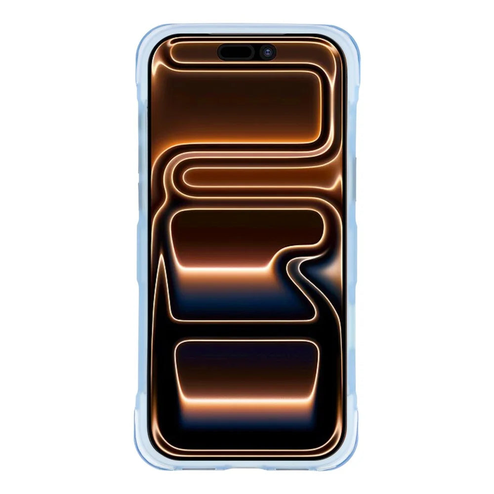 JAUCASE for iPhone 18 Pro / 17 Pro Case Magnetic Kickstand Wave Texture PC + TPU Airbag Corner Protection Phone Cover with Camera Control Button - Transparent Blue - 3