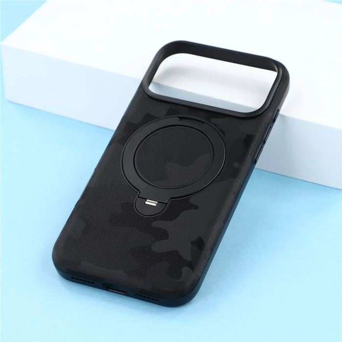 JAUCASE for iPhone 18 Pro Max / 17 Pro Max Case Magnetic Rotating Kickstand Camouflage Pattern PC + TPU Phone Cover - Black - 7