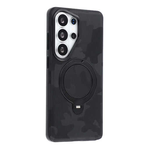 JAUCASE for Samsung Galaxy S26 Ultra Case Magnetic Rotating Kickstand Camouflage Pattern PC + TPU Phone Cover - Black - 2