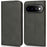 For Google Pixel 11 Pro XL Case PU Leather Calf Textured Magnetic Closing Smart Phone Cover - Black - 1