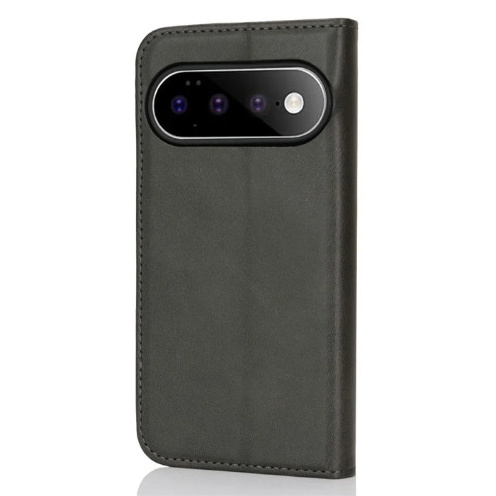 For Google Pixel 11 Pro XL Case PU Leather Calf Textured Magnetic Closing Smart Phone Cover - Black - 6