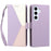 For Samsung Galaxy S26 FE Case Color Stitching RFID Blocking Wallet Flip Leather Phone Cover with Wrist Strap - Light Purple - 1