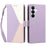 For Samsung Galaxy S26 Case Color Stitching RFID Blocking Wallet Flip Leather Phone Cover with Wrist Strap - Light Purple - 1