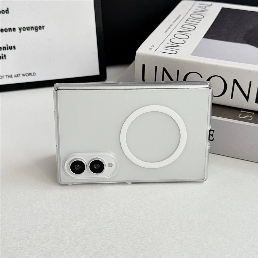 For Samsung Galaxy Z Fold8 Magnetic Case Matte Transparent TPU + PC Shockproof Cover - White - 7