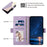 For Samsung Galaxy A16 4G / Galaxy A16 5G Case Color Stitching RFID Blocking Wallet Flip Leather Phone Cover with Wrist Strap - Light Purple - 6