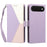 For iPhone Air Case Color Stitching RFID Blocking Wallet Flip Leather Phone Cover with Wrist Strap - Light Purple - 1