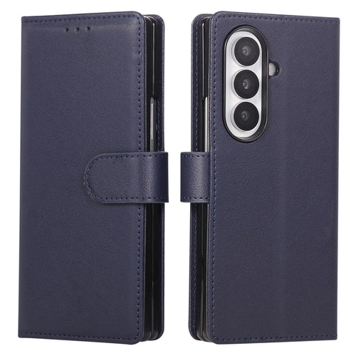 For Samsung Galaxy Z Fold8 Ultra Case Magnetic Clasp PU Leather Phone Cover with Card Slot - Blue - 1
