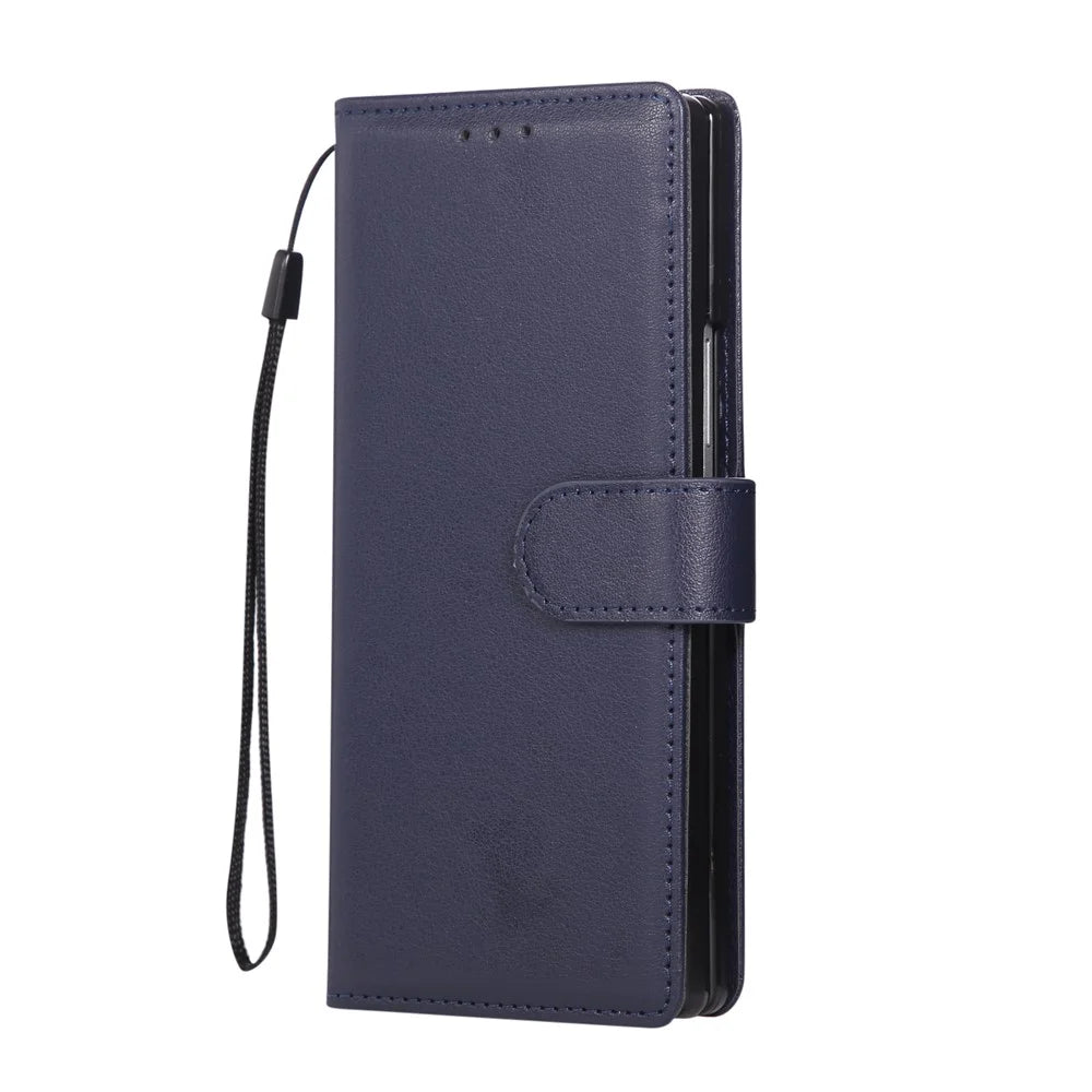 For Samsung Galaxy Z Fold8 Ultra Case Magnetic Clasp PU Leather Phone Cover with Card Slot - Blue - 7