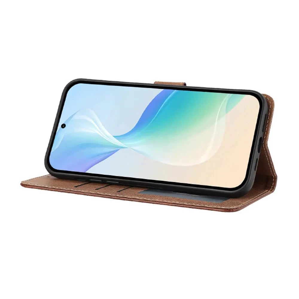 For iPhone 18 Pro Max / 17 Pro Max Case Wallet Flip Stand PU Leather Phone Cover with Wrist Strap - Brown - 3