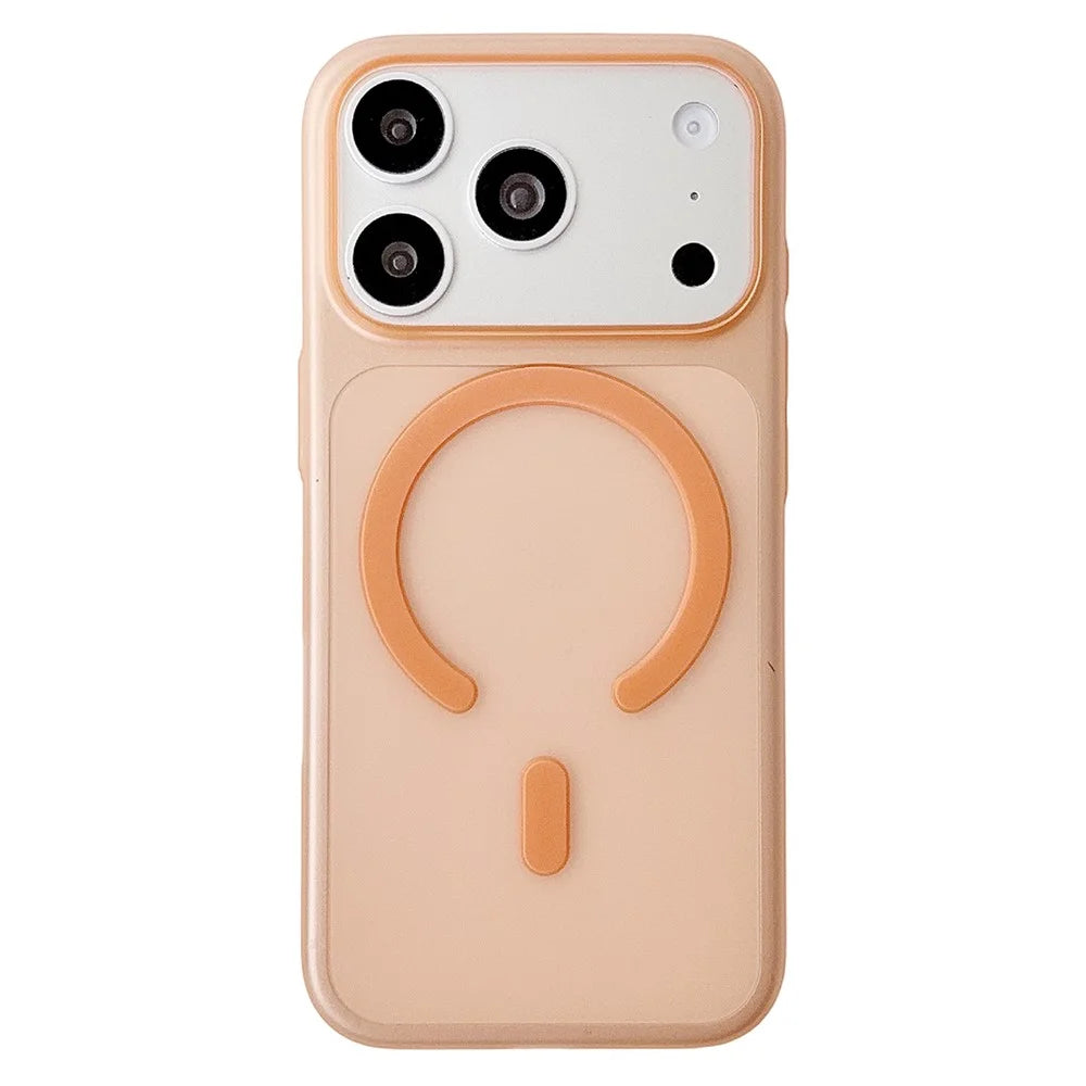 For iPhone 18 Pro / 17 Pro Magnetic Case Matte Ultra-Thin PP Shockproof Phone Cover - Orange - 1