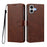 For iPhone 17 Case Wallet Flip Stand PU Leather Phone Cover with Wrist Strap - Brown - 1