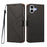 For iPhone 17 Case Diamond Stitch PU Leather Wallet Flip Phone Cover with Wrist Strap - Black - 1