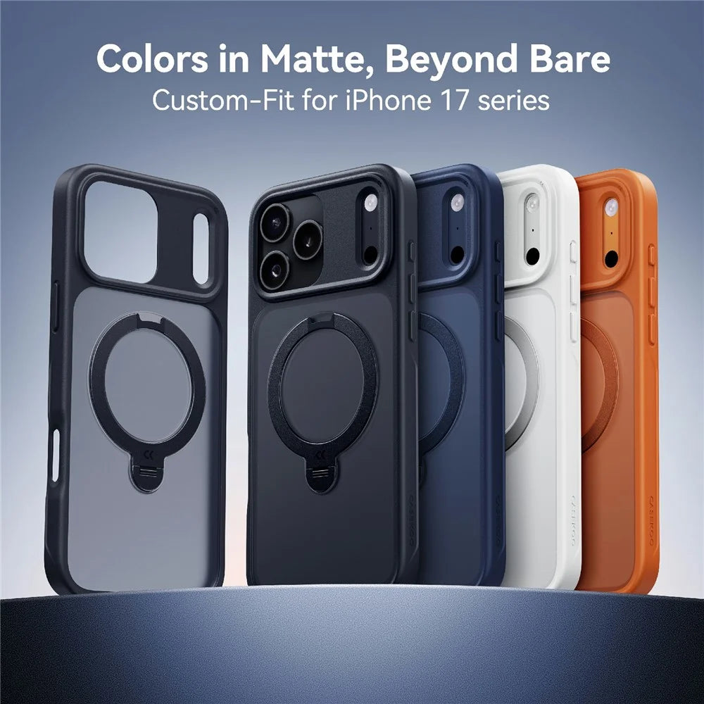CASEKOO for iPhone 18 Pro / 17 Pro Case Magnetic Rotating Kickstand PC + TPU Matte Phone Cover - White - 2