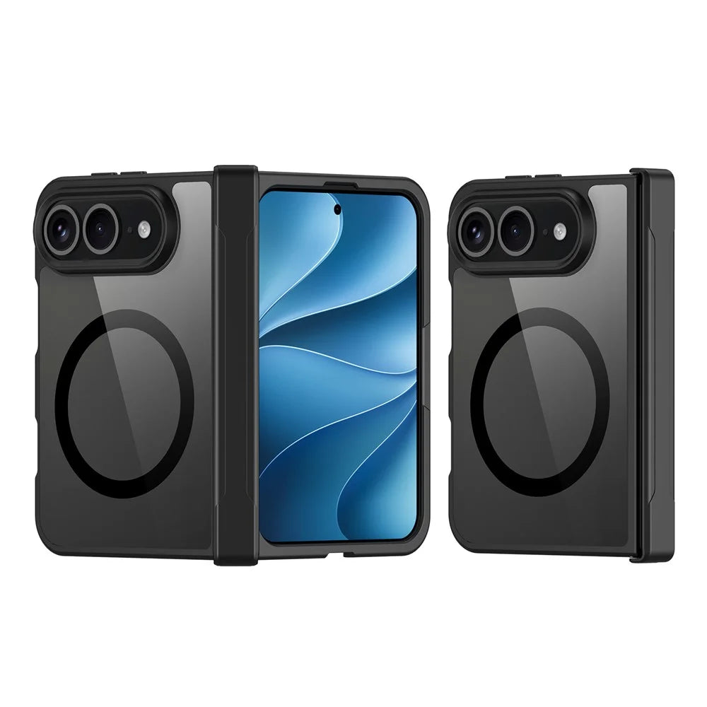 DUX DUCIS Aimo for iPhone Fold Magnetic Case Hinge Protection PC + TPU Shockproof Phone Cover (REACH Certification) - Black - 2