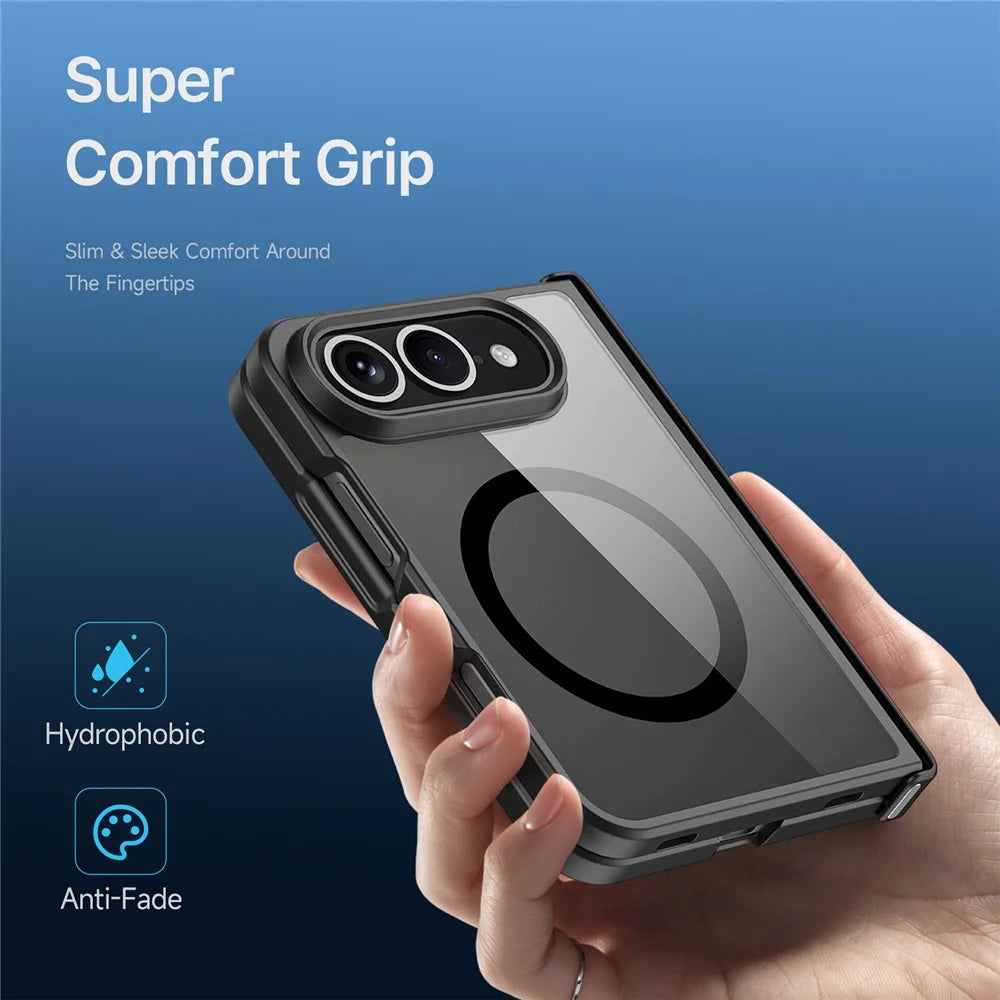 DUX DUCIS Aimo for iPhone Fold Magnetic Case Hinge Protection PC + TPU Shockproof Phone Cover (REACH Certification) - Black - 4