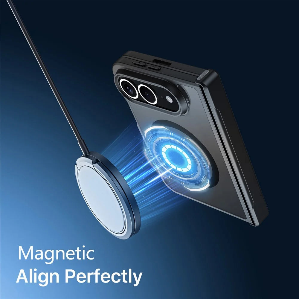 DUX DUCIS Aimo for iPhone Fold Magnetic Case Hinge Protection PC + TPU Shockproof Phone Cover (REACH Certification) - Black - 5