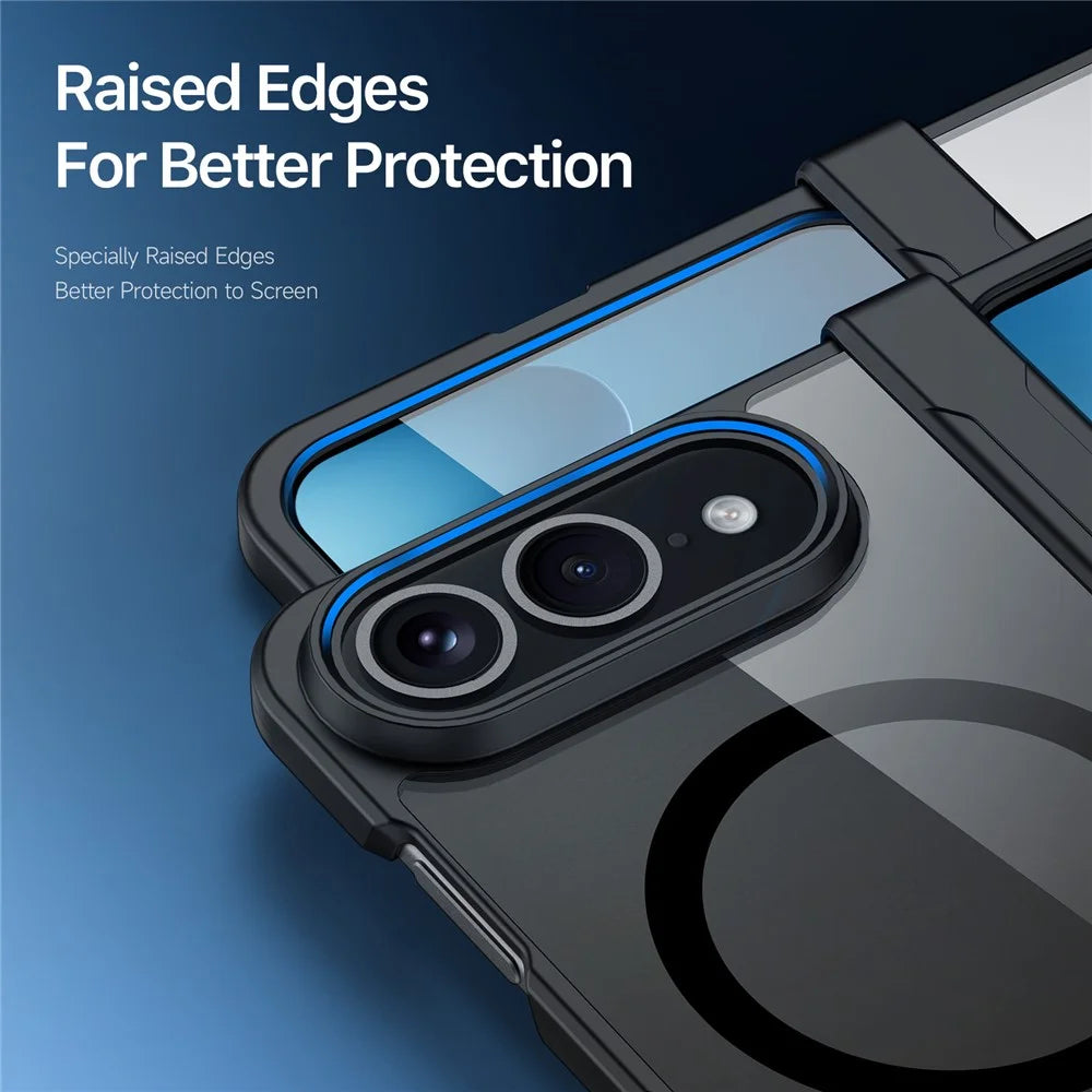 DUX DUCIS Aimo for iPhone Fold Magnetic Case Hinge Protection PC + TPU Shockproof Phone Cover (REACH Certification) - Black - 7