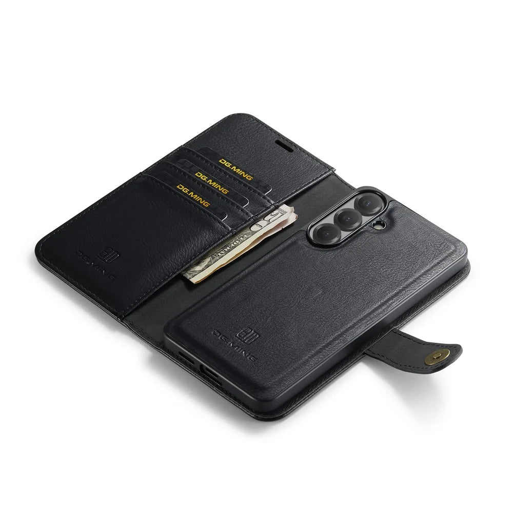 DG.MING for Samsung Galaxy A24 4G (162.1mm) Leather Wallet Case Detachable 2 in 1 Split Leather Phone Cover - Black - 5