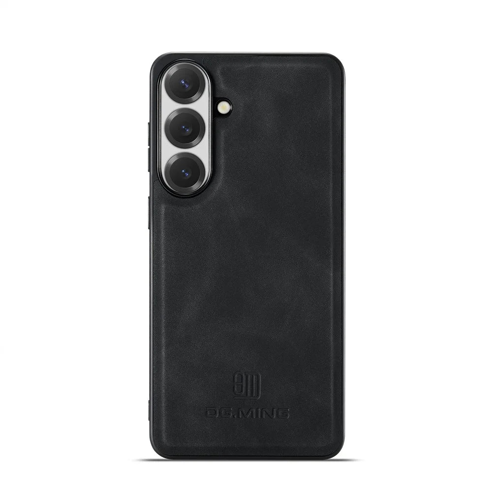 DG.MING For Samsung Galaxy A24 4G (162.1mm) Case PU Leather Covered PC + TPU Hybrid Phone Shell - Black - 4